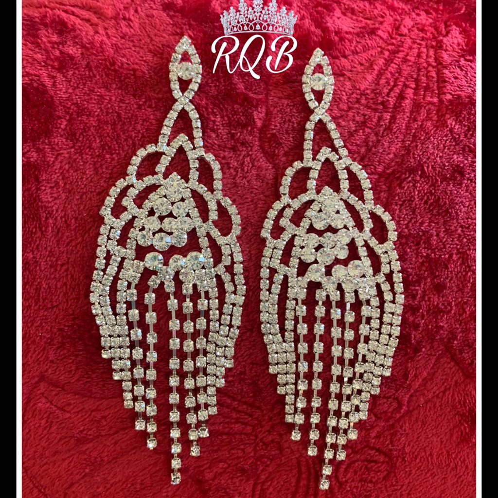 Long Crystal Chandelier Earrings Pageant Prom 35$